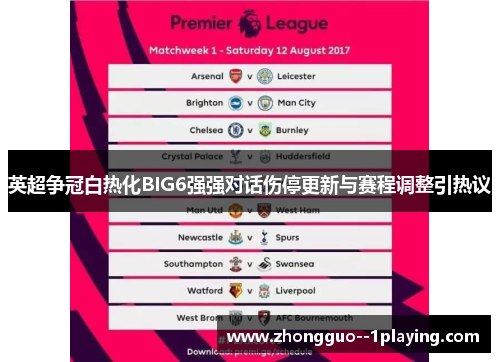 英超争冠白热化BIG6强强对话伤停更新与赛程调整引热议